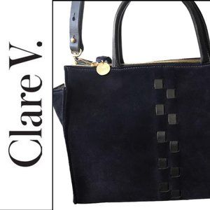 Blue Suede Hand/CrossBody by Clare V. Los Angeles